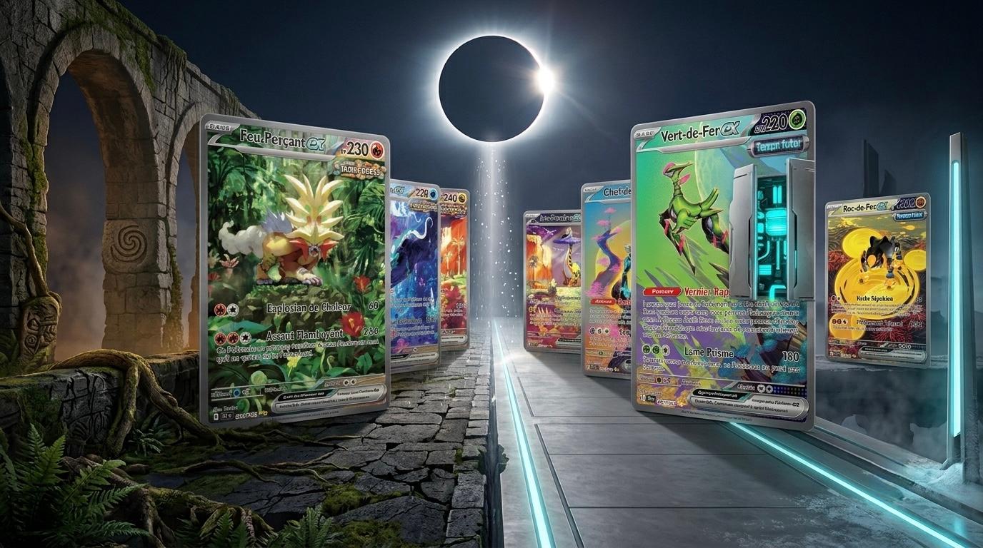 Temporale Kräfte Pokémon TCG Erweiterung - Booster und SIR-Karten Walking Wake ex und Raging Bolt ex