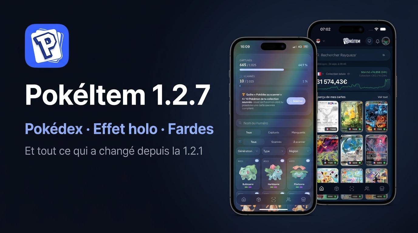 PokéItem 1.2.7: der Pokédex mit allen 1.025 Pokémon, der Holo-Effekt und die Alben in der App für Pokémon-Kartensammlungen