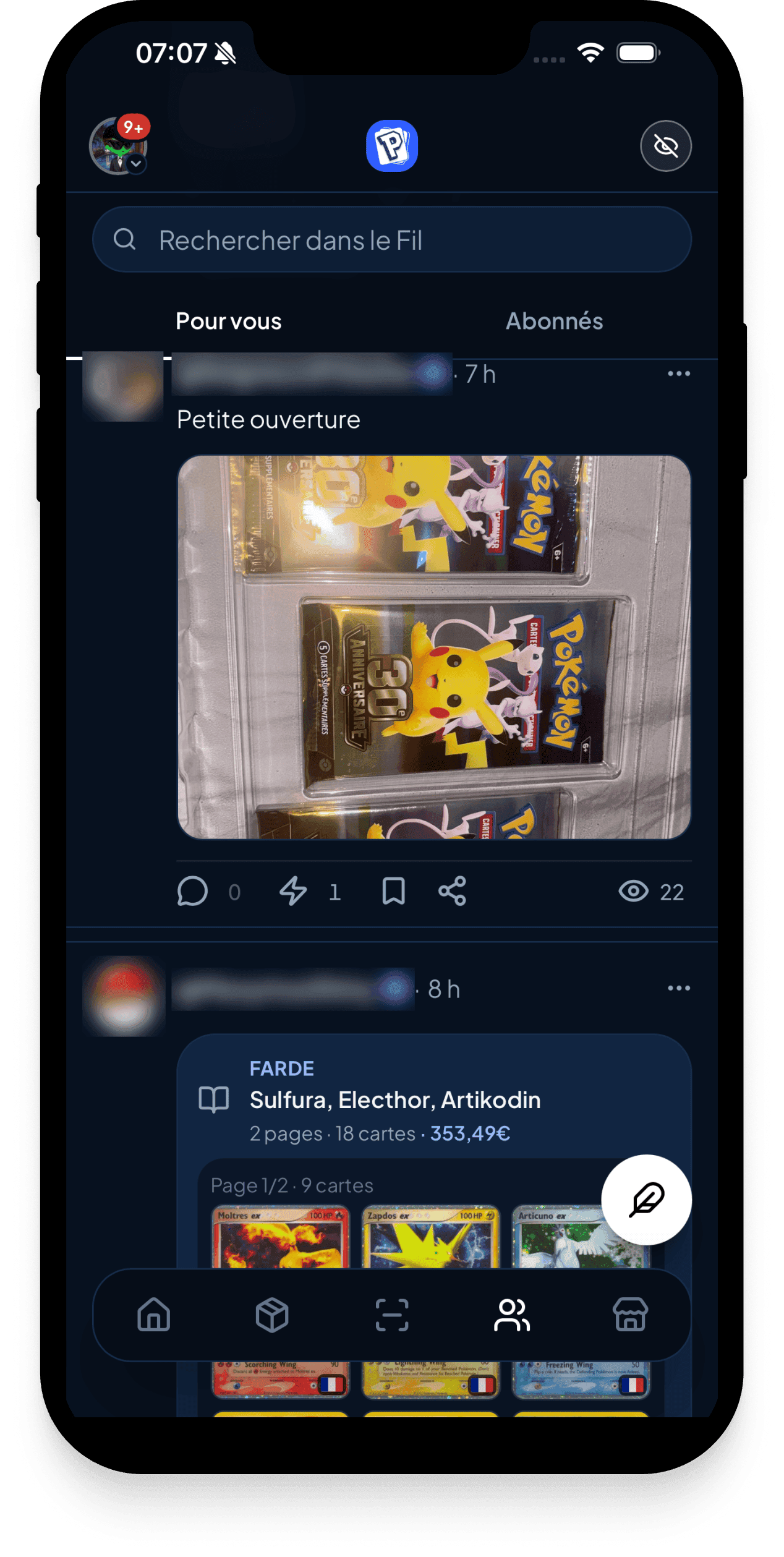 Mockup de iPhone de la app PokéItem — Comunidad