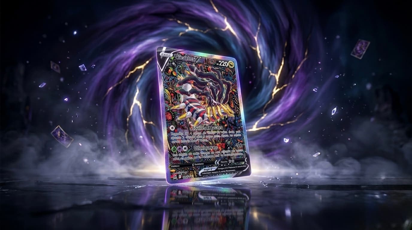 Carte Giratina V Illustration Rare (Alt Art) de l'extension Origine Perdue, pièce phare du TCG Pokémon moderne