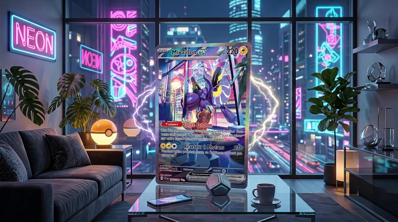 Carte Miraidon ex Special Art Rare 244/198 de l'extension Écarlate et Violet EV01, illustration de kantaro montrant le Pokémon légendaire futur dans un style artistique spectaculaire