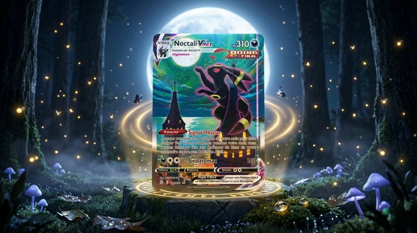 Carte Noctali VMAX Alt Art Illustration Rare de l'extension Évolution Céleste, pièce emblématique du TCG Pokémon